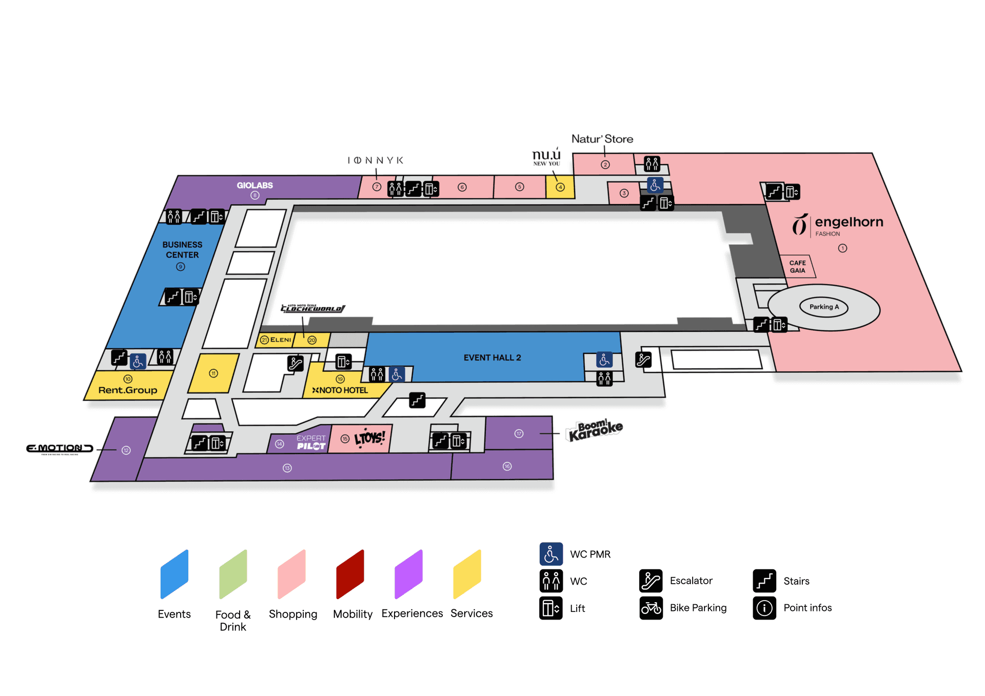 GRIDX building with the Brasserie and the Giolabs highlighted